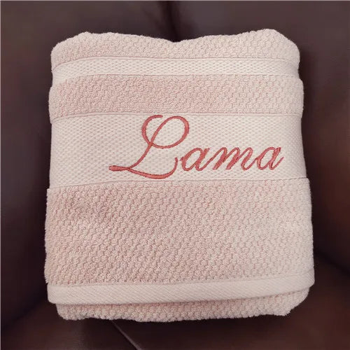 Cotton  Beach Towel Bath Towel Party Baby Shower Baptism Baby Gift Name Personalized Embroidered Creative Anniversary Present