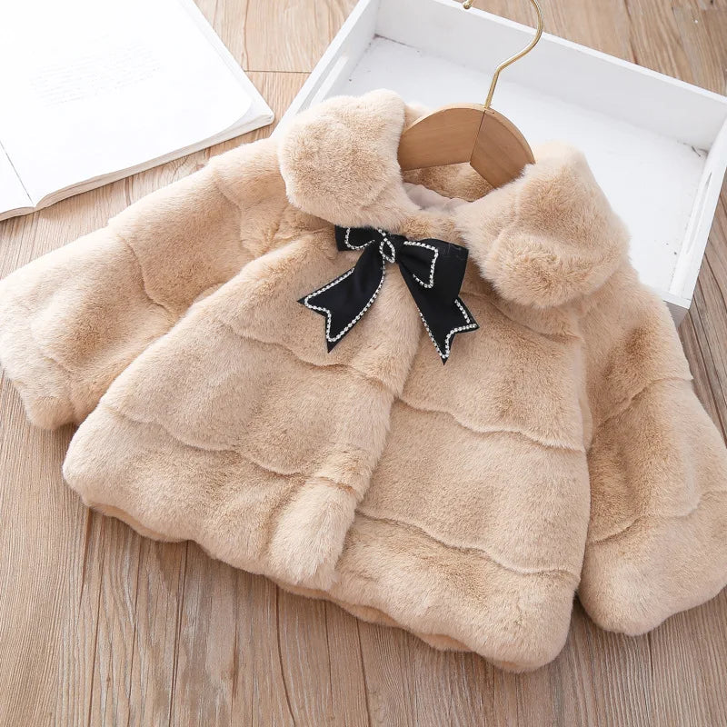 Winter newborn baby girl clothes outfits fur cotton coat jacket for girls baby clothing fashion design 1 year birthday outerwear