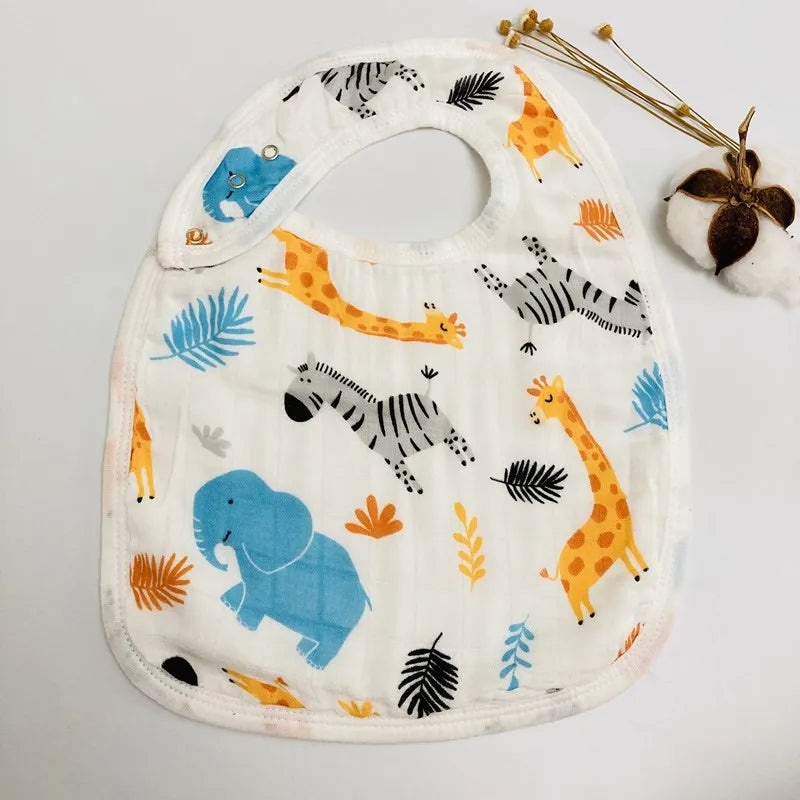 New Design U shape Bamboo Cotton 4 Layer Baby Infant Feeding Bibs Saliva Bandana Towel Burp Cloth