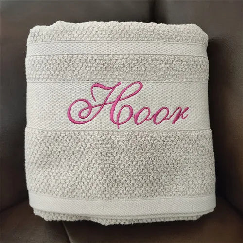 Cotton  Beach Towel Bath Towel Party Baby Shower Baptism Baby Gift Name Personalized Embroidered Creative Anniversary Present