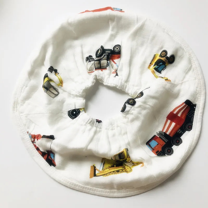 New Design U shape Bamboo Cotton 4 Layer Baby Infant Feeding Bibs Saliva Bandana Towel Burp Cloth