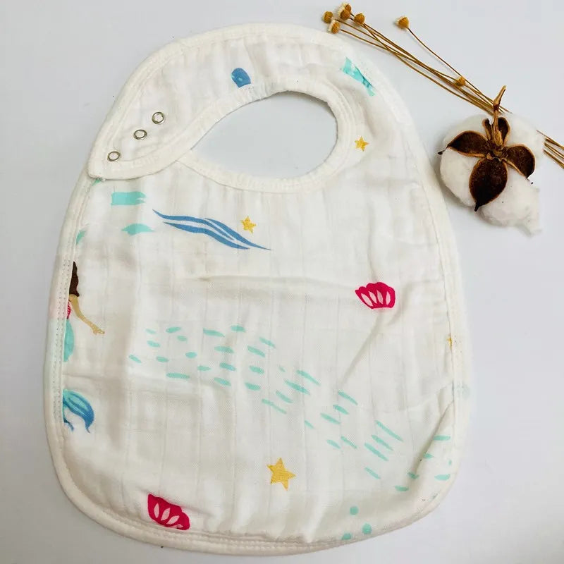 New Design U shape Bamboo Cotton 4 Layer Baby Infant Feeding Bibs Saliva Bandana Towel Burp Cloth