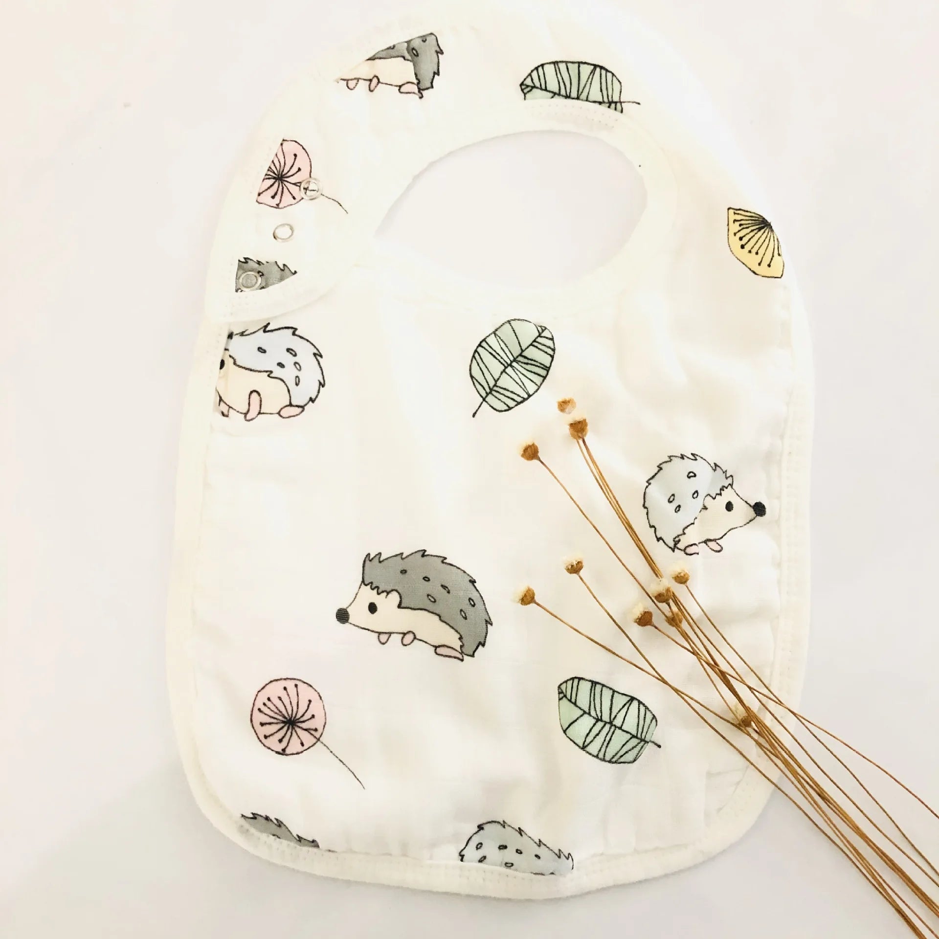 New Design U shape Bamboo Cotton 4 Layer Baby Infant Feeding Bibs Saliva Bandana Towel Burp Cloth