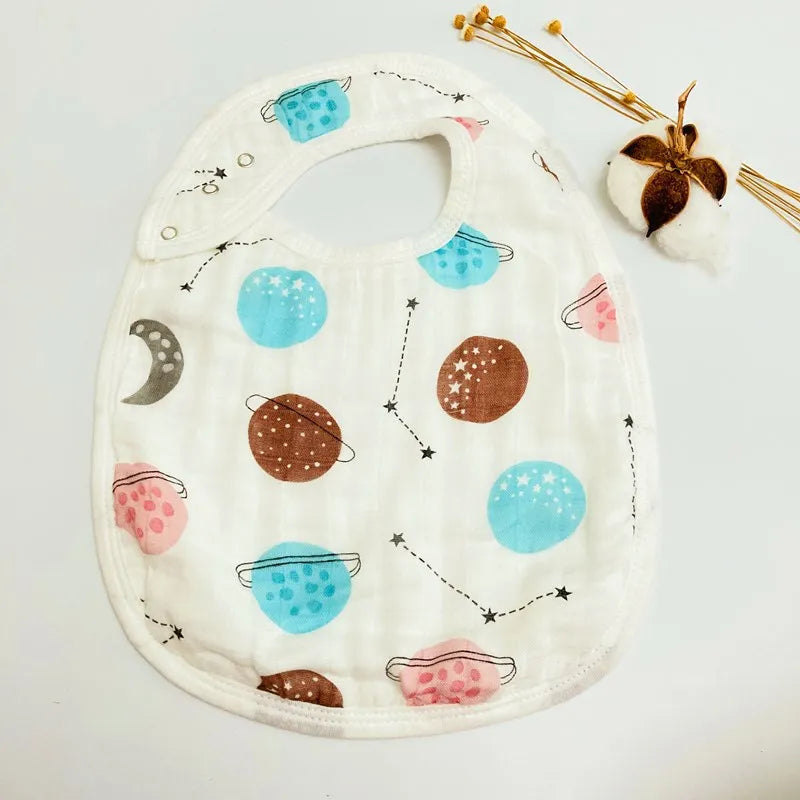 New Design U shape Bamboo Cotton 4 Layer Baby Infant Feeding Bibs Saliva Bandana Towel Burp Cloth