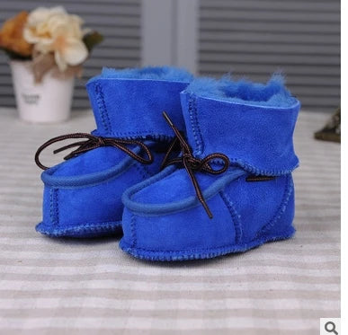 Super Warm Infant Soft Bottom Snow Boots Lace Up Baby Boys Girls Moccasins Shoes Baby Prewalker Boots Camel/ Grey Available