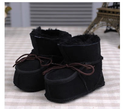 Super Warm Infant Soft Bottom Snow Boots Lace Up Baby Boys Girls Moccasins Shoes Baby Prewalker Boots Camel/ Grey Available