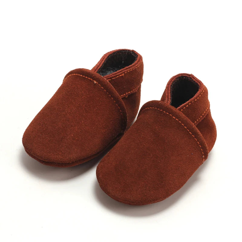 baby moccasins suede genuine leather First Walkers Newborn Baby Boy Girl Soft Moccs Shoes tassels Non-slip Crib Shoe