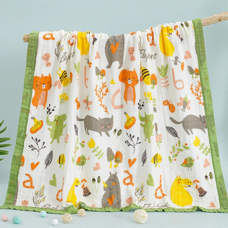 Class A Baby gauze bath towel  cotton six-layer washable summer cool quilt for Newborn and kids