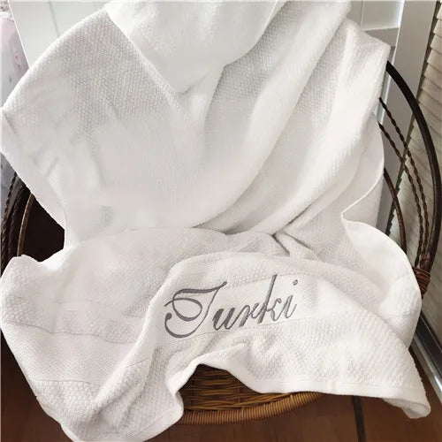 Cotton  Beach Towel Bath Towel Party Baby Shower Baptism Baby Gift Name Personalized Embroidered Creative Anniversary Present