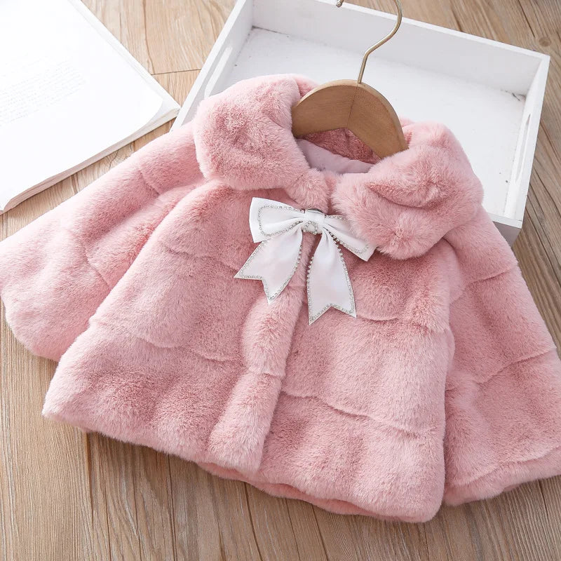 Winter newborn baby girl clothes outfits fur cotton coat jacket for girls baby clothing fashion design 1 year birthday outerwear