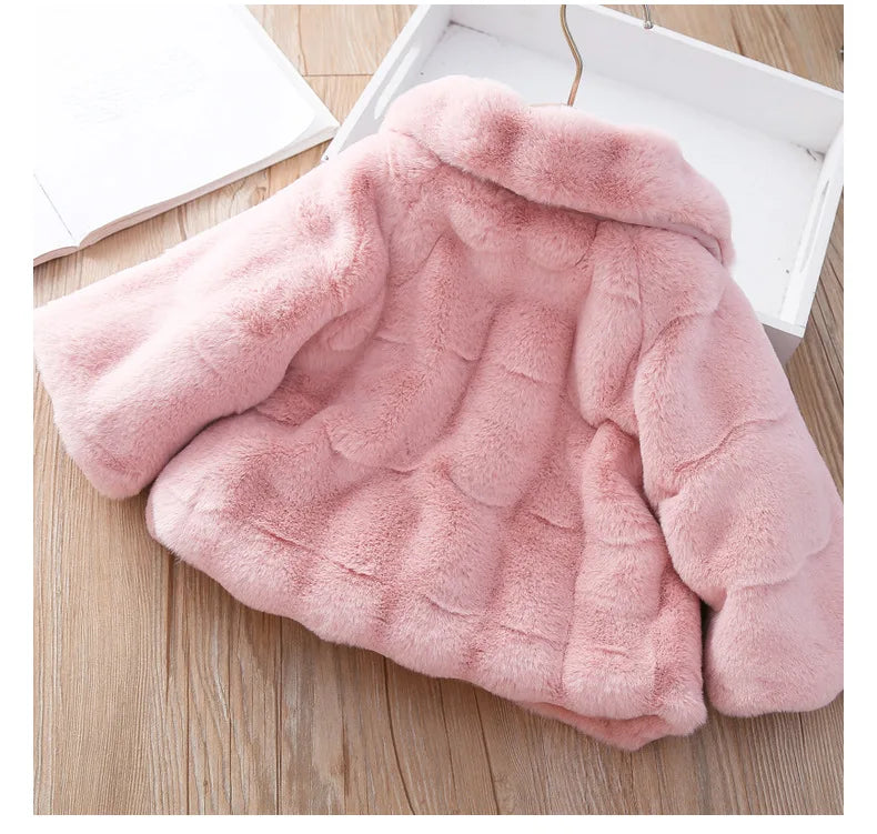 Winter newborn baby girl clothes outfits fur cotton coat jacket for girls baby clothing fashion design 1 year birthday outerwear