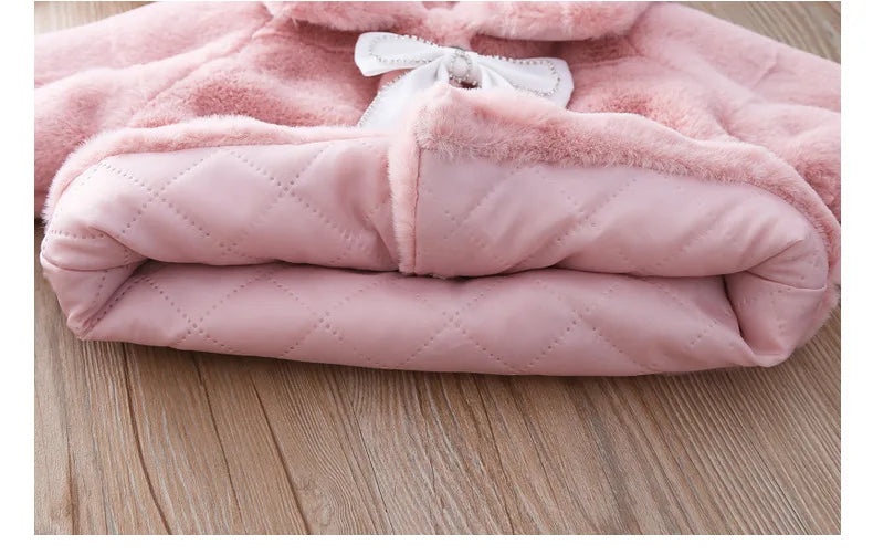 Winter newborn baby girl clothes outfits fur cotton coat jacket for girls baby clothing fashion design 1 year birthday outerwear