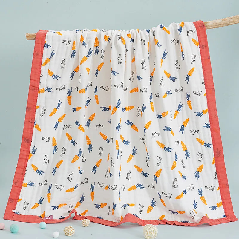 Class A Baby gauze bath towel  cotton six-layer washable summer cool quilt for Newborn and kids