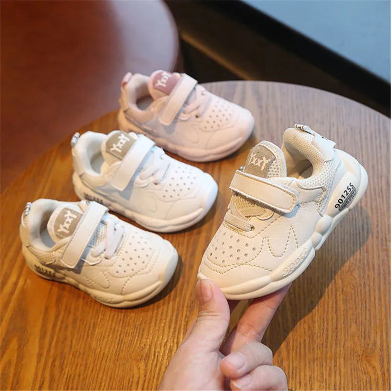 DIMI 2023 Spring Child Baby Shoes PU Leather Boy Girl Toddler Shoes 0-3 Year Infant Sneakers Soft Comfortable Kid Shoes