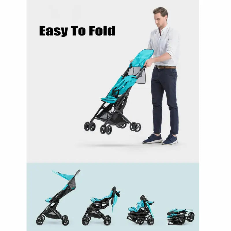 Pocket Lightweight Stroller Can Sit & Lie, Compact Folding Carriage Includes Travel Bag, Fits Airplane Storage