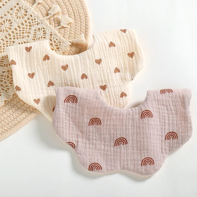 6 Layer Muslin Absorbent Bandana Feeding Adjustable Baby Infant Saliva Feeding Towel Bibs Burp Cloth