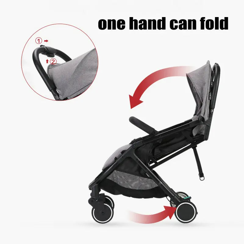 CHbaby Lightweight 6.9KG Baby Stroller With Portable Bag, Fold Carriage Can Take On The Plane, Kids Pram Have Rain Cover