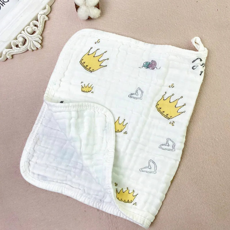 30*50CM Cotton 6 layers Gauze Baby Face Towel Infant Cartoon Face Hand Bathing Towel Bibs Feeding Cartoon Handkerchief