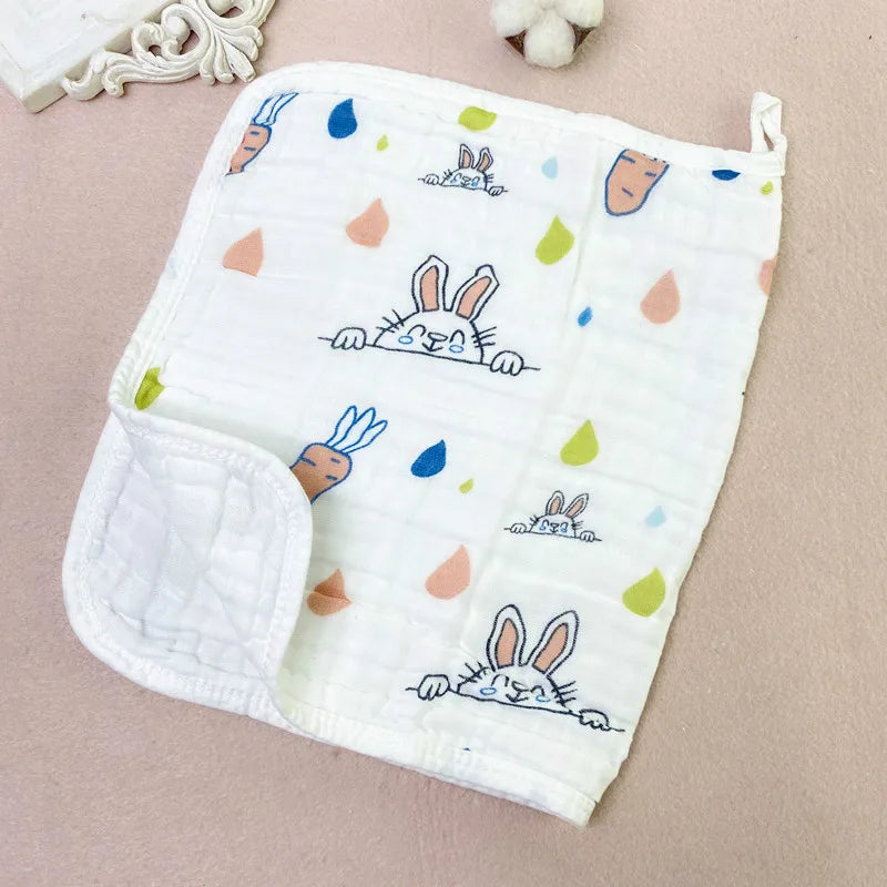 30*50CM Cotton 6 layers Gauze Baby Face Towel Infant Cartoon Face Hand Bathing Towel Bibs Feeding Cartoon Handkerchief