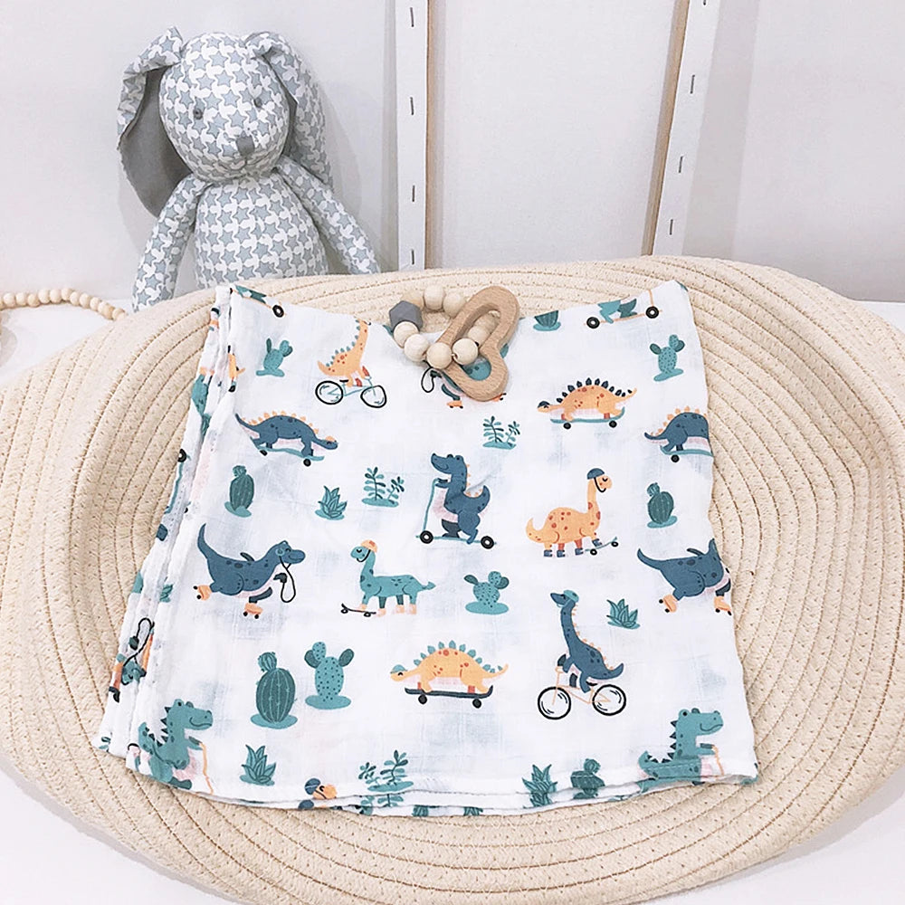 Bamboo Gauze Cotton Baby Handkerchief Square 60*60 CM Towel Muslin Cotton Infant Cartoon Bath Towel Wipe Cloth Appease Towel