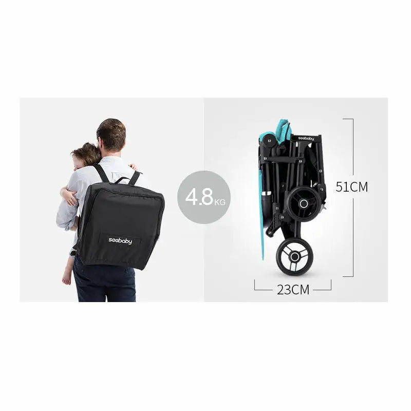 Pocket Lightweight Stroller Can Sit & Lie, Compact Folding Carriage Includes Travel Bag, Fits Airplane Storage