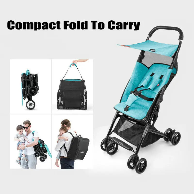 Pocket Lightweight Stroller Can Sit & Lie, Compact Folding Carriage Includes Travel Bag, Fits Airplane Storage