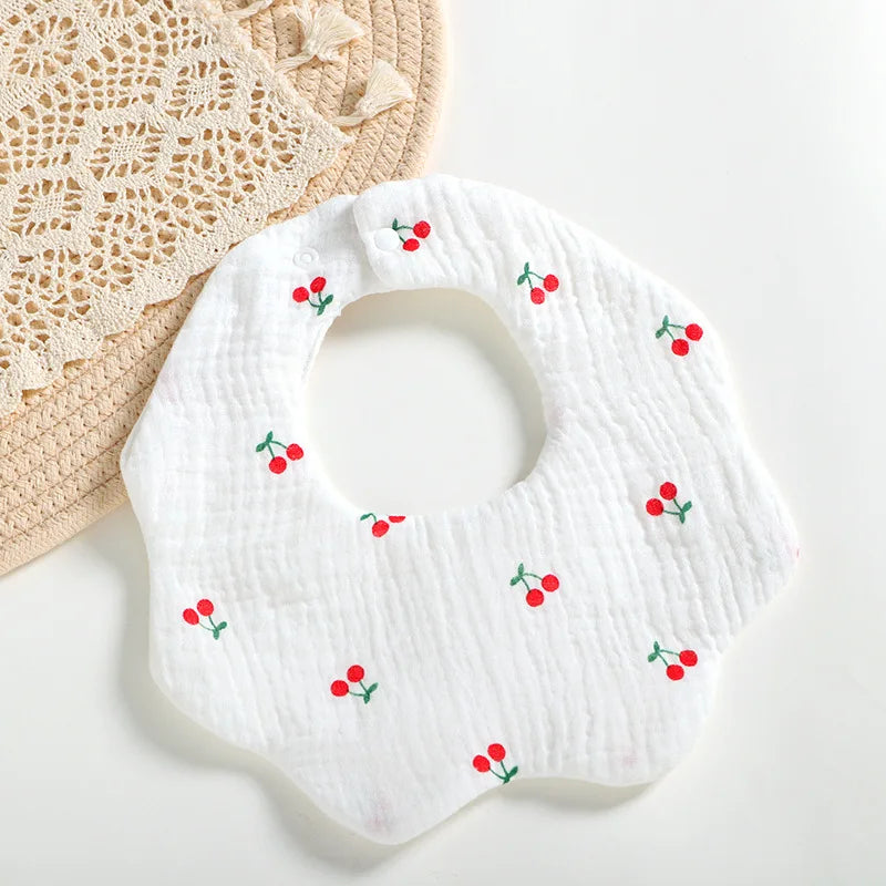 6 Layer Muslin Absorbent Bandana Feeding Adjustable Baby Infant Saliva Feeding Towel Bibs Burp Cloth