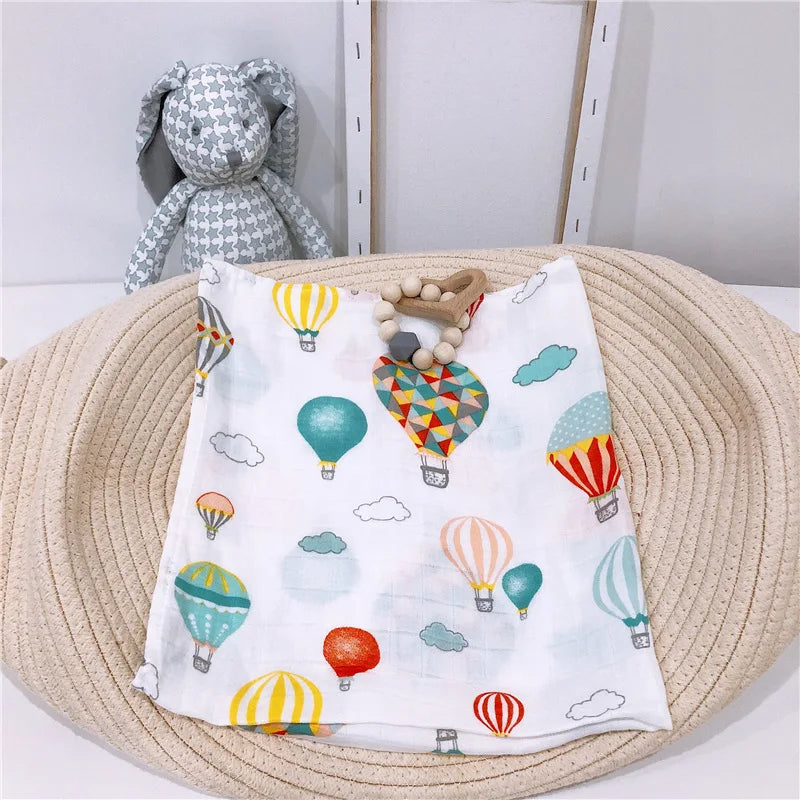 Bamboo Gauze Cotton Baby Handkerchief Square 60*60 CM Towel Muslin Cotton Infant Cartoon Bath Towel Wipe Cloth Appease Towel