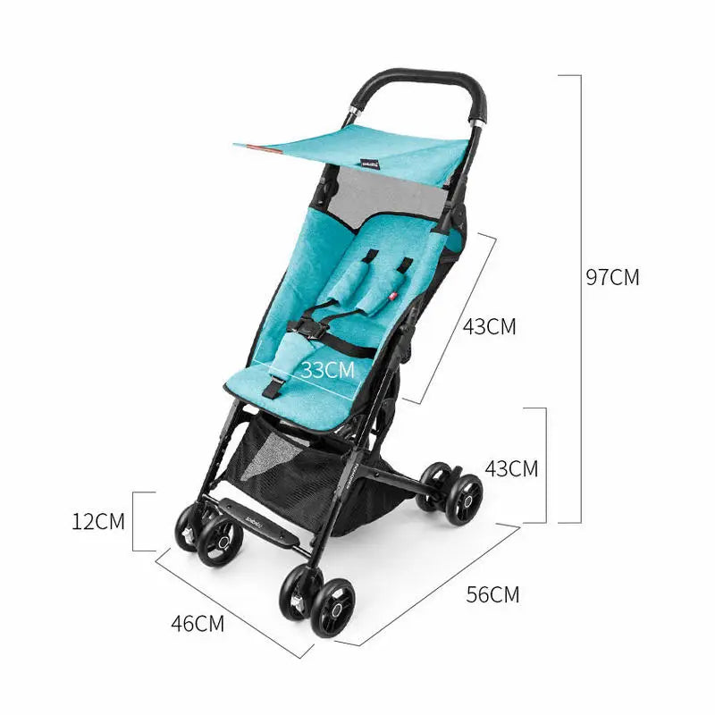 Pocket Lightweight Stroller Can Sit & Lie, Compact Folding Carriage Includes Travel Bag, Fits Airplane Storage