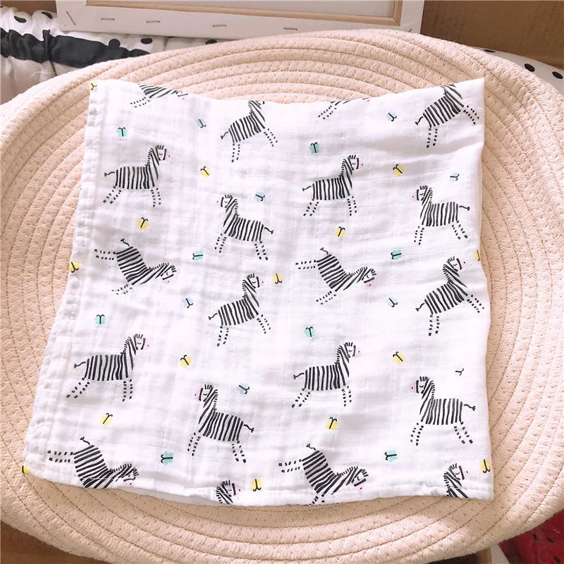 Bamboo Gauze Cotton Baby Handkerchief Square 60*60 CM Towel Muslin Cotton Infant Cartoon Bath Towel Wipe Cloth Appease Towel