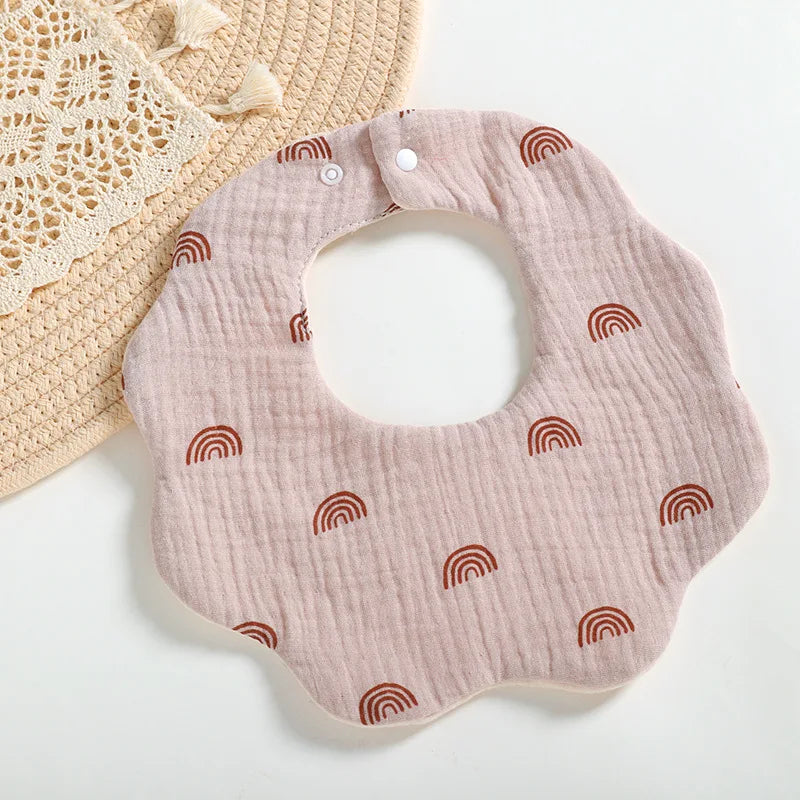 6 Layer Muslin Absorbent Bandana Feeding Adjustable Baby Infant Saliva Feeding Towel Bibs Burp Cloth