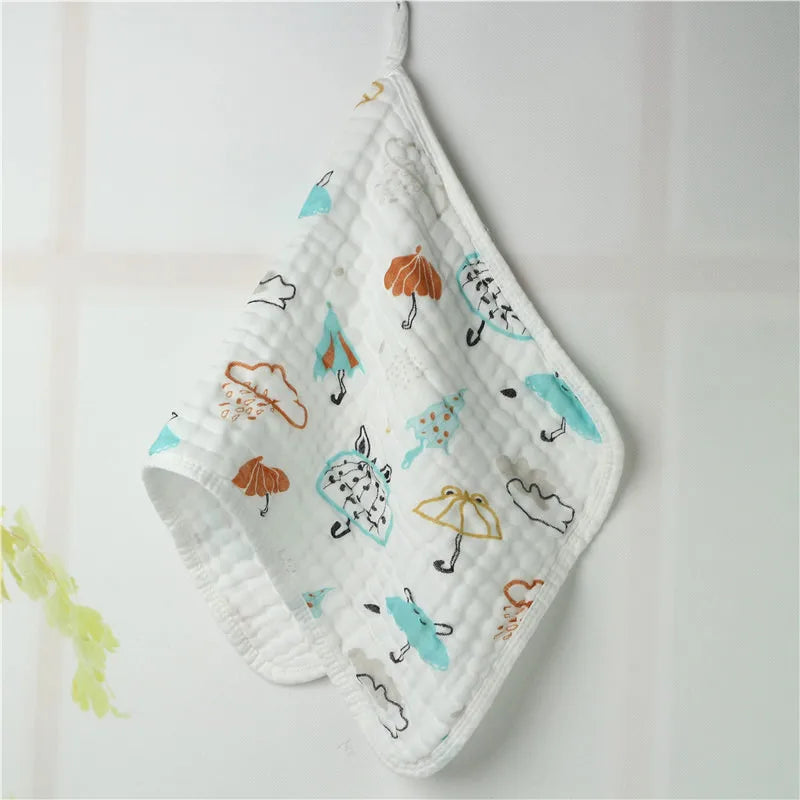 30*50CM Cotton 6 layers Gauze Baby Face Towel Infant Cartoon Face Hand Bathing Towel Bibs Feeding Cartoon Handkerchief