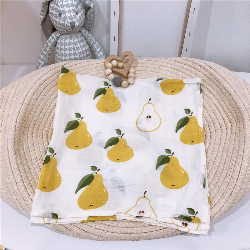 Bamboo Gauze Cotton Baby Handkerchief Square 60*60 CM Towel Muslin Cotton Infant Cartoon Bath Towel Wipe Cloth Appease Towel