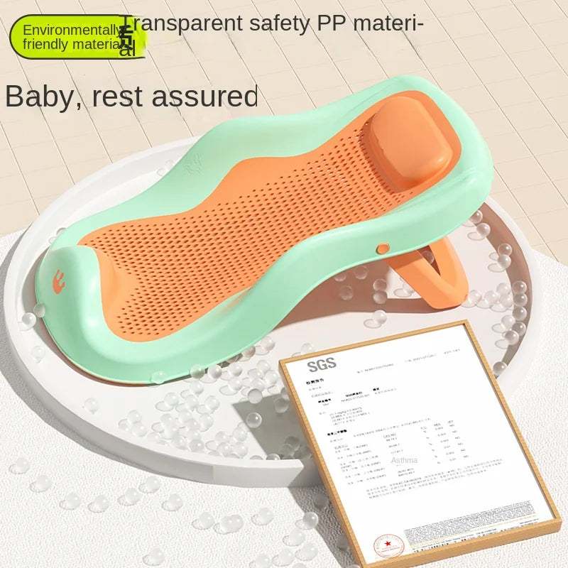 Hxl Baby Bath Bath Stand Sitting and Lying Bath Bed Support Non-Slip Mat Newborn Net Bath Sponge Bath