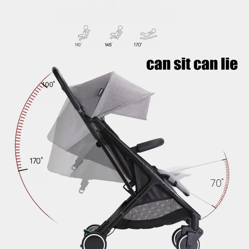 CHbaby Lightweight 6.9KG Baby Stroller With Portable Bag, Fold Carriage Can Take On The Plane, Kids Pram Have Rain Cover